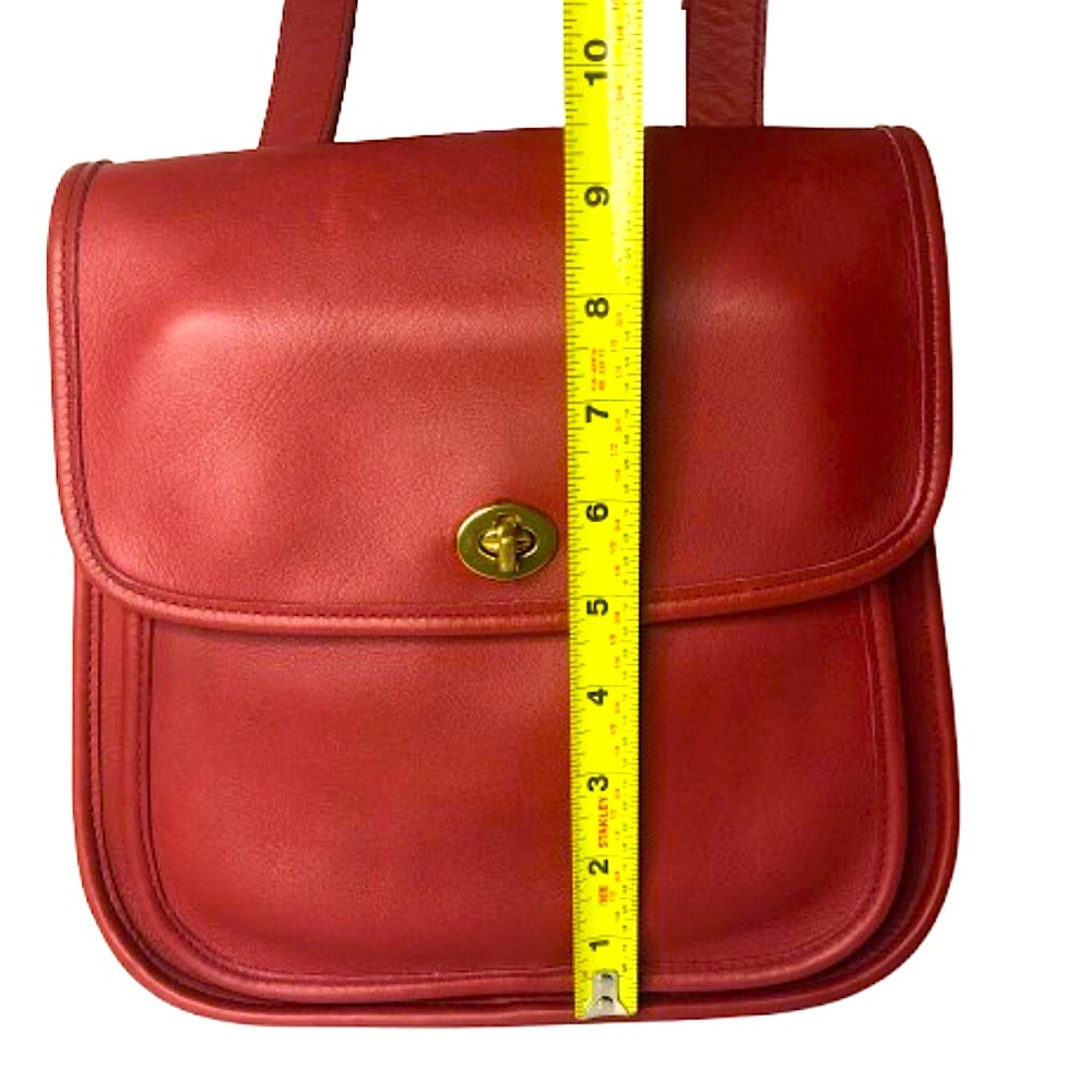 COACH Large Red Glove Tanned Side Pack Crossbody Bag RARE USA COA Sidepack 9979 - Picture 13 of 17